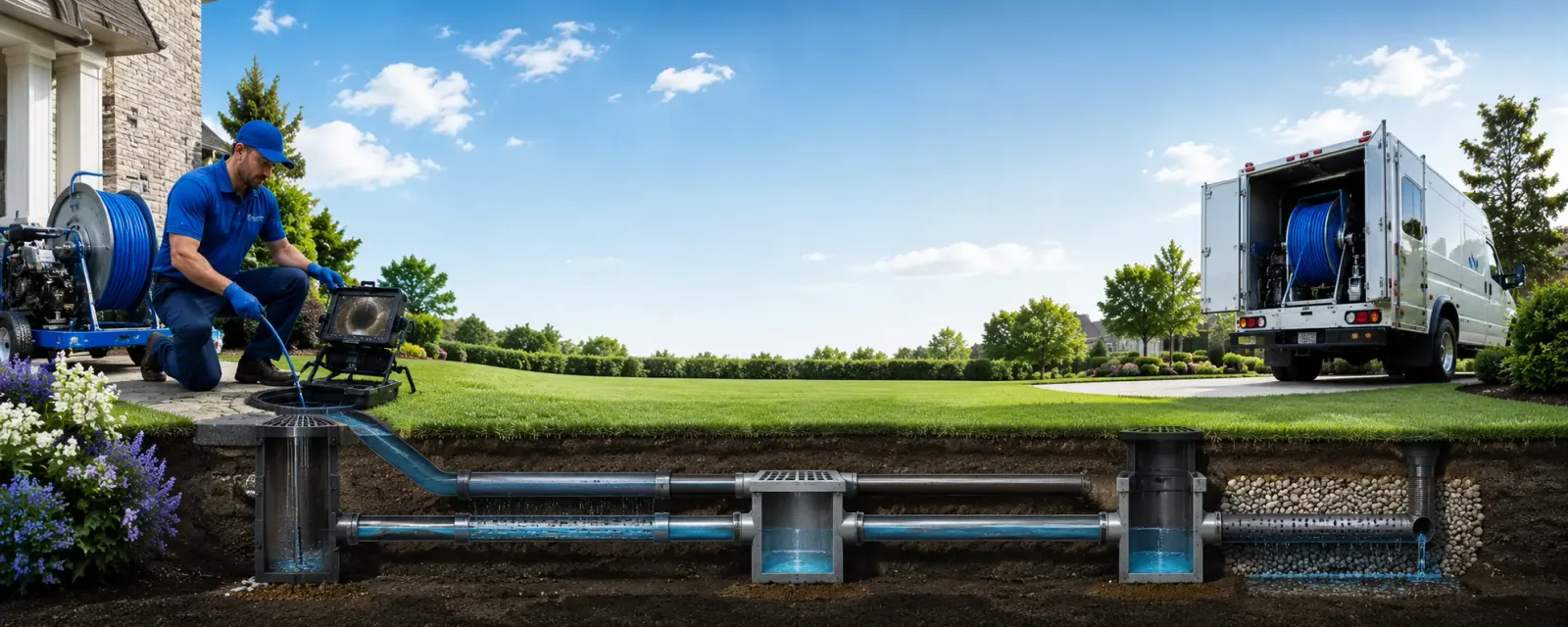 Outdoor drain cleaning information for Van Buren, ME
